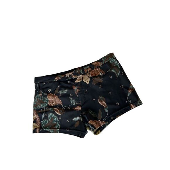 Dolce & Gabbana Vintage Floral Beachwear Shorts Black Brown Men's Size 31